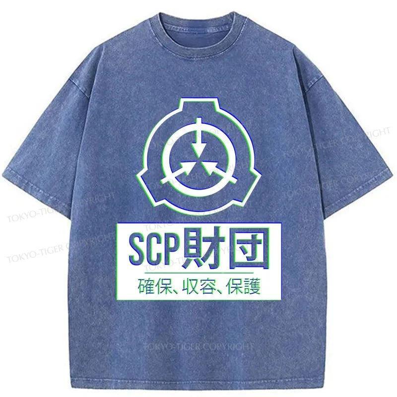 Tokyo-Tiger SCP Foundation Logo Washed T-Shirt