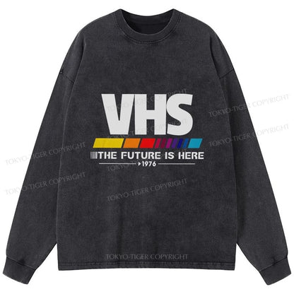 Tokyo-Tiger VHS Japanese Washed Long Sleeve T-Shirt