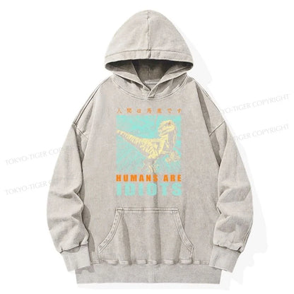 Tokyo-Tiger Mocking Dinosaurs Japanese Washed Hoodie