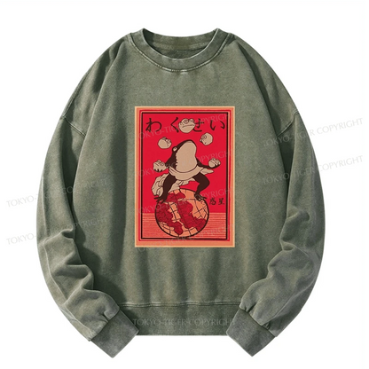 Tokyo-Tiger Wakusei Frog Funny Washed Sweatshirt