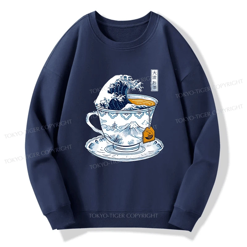 Tokyo-Tiger The Great Kanagawa Tea Wave Sweatshirt