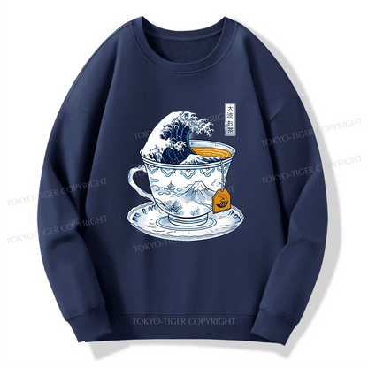 Tokyo-Tiger The Great Kanagawa Tea Wave Sweatshirt