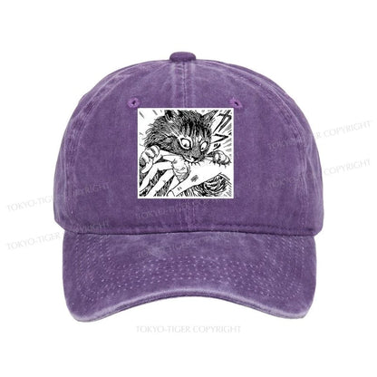 Tokyo-Tiger Creepy Cat Anime Horror Anteater Washed Cap