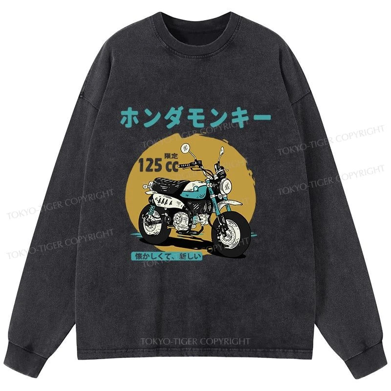 Tokyo-Tiger Honda Motorcycle Japanese Washed Long Sleeve T-Shirt