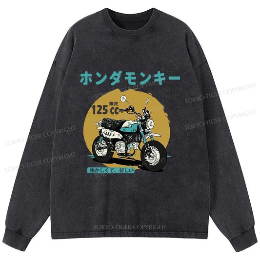 Tokyo-Tiger Honda Motorcycle Japanese Washed Long Sleeve T-Shirt