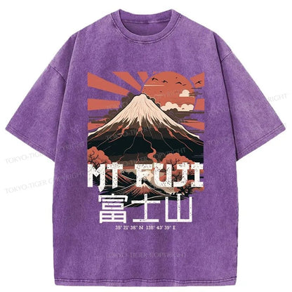 Tokyo-Tiger Mount Fuji Japanese Washed T-Shirt