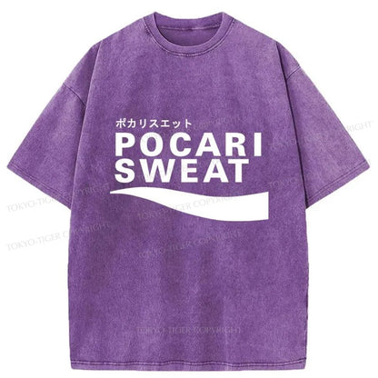 Tokyo-Tiger Japanese Pocari Sweat Logo Washed T-Shirt