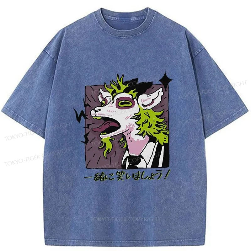 Tokyo-Tiger Goat Laughs Japanese Washed T-Shirt