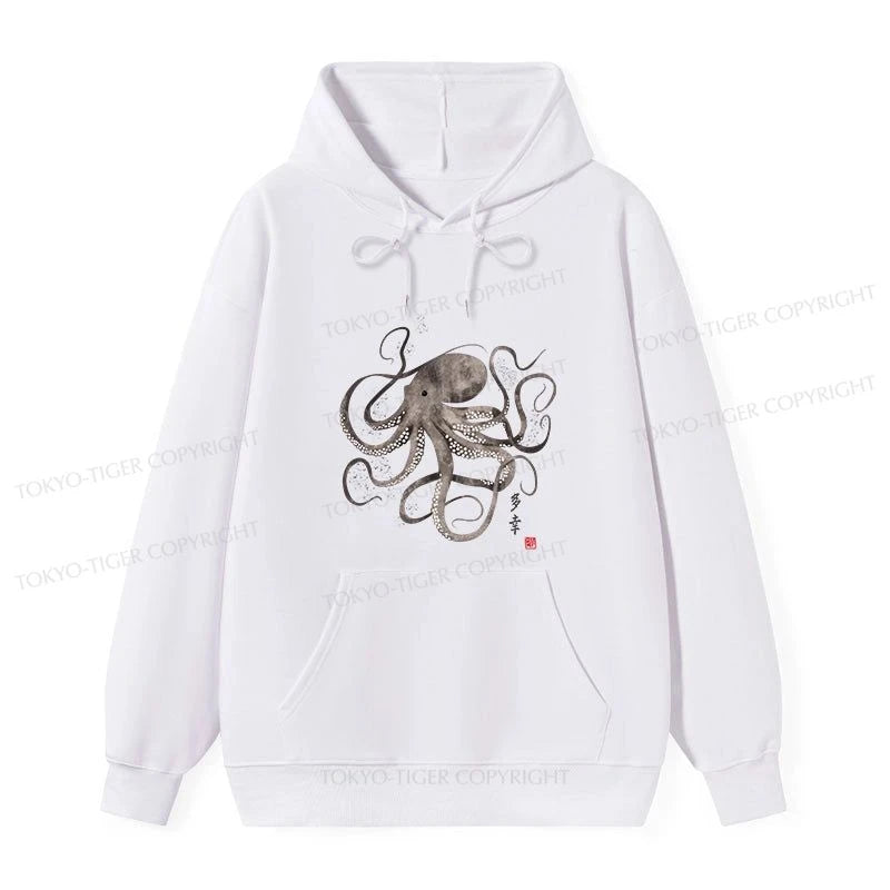 Tokyo-Tiger Octopus Japanese Calligraphy Classic Hoodie