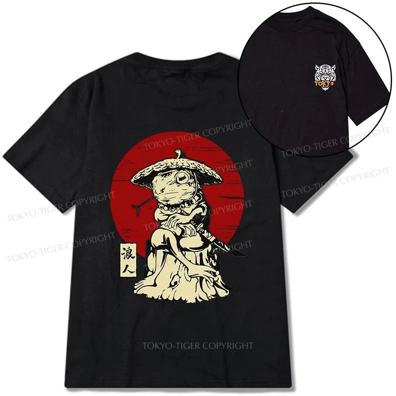 Tokyo-Tiger Rounin Japanese Frog Samurai Front Back Classic T-Shirt