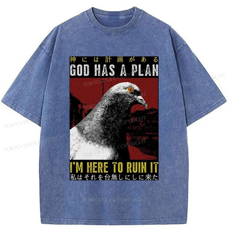 Tokyo-Tiger Pigeons That Want To Break The Plan Washed T-Shirt