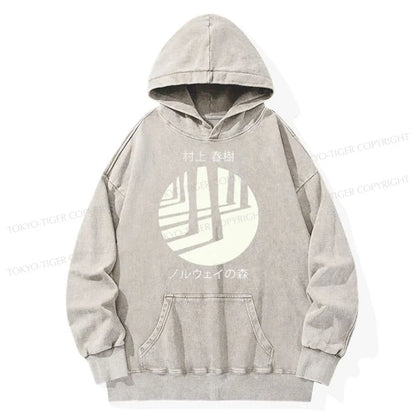 Tokyo-Tiger Norwegian Wood By Haruki Murakami Washed Hoodie