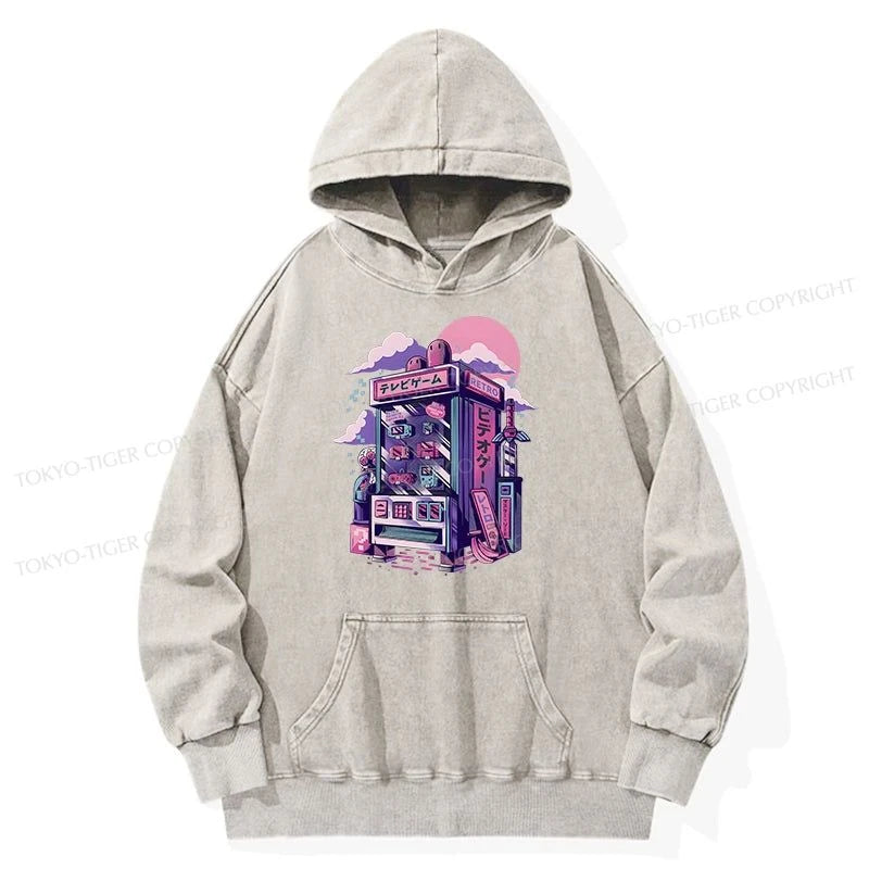 Tokyo-Tiger Japanese Vending Machines Washed Hoodie