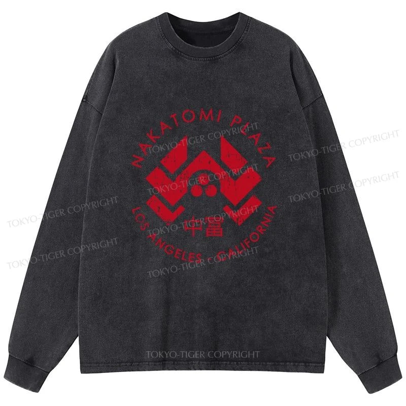 Tokyo-Tiger Nakatomi Plaza Washed Long Sleeve T-Shirt