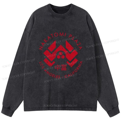 Tokyo-Tiger Nakatomi Plaza Washed Long Sleeve T-Shirt