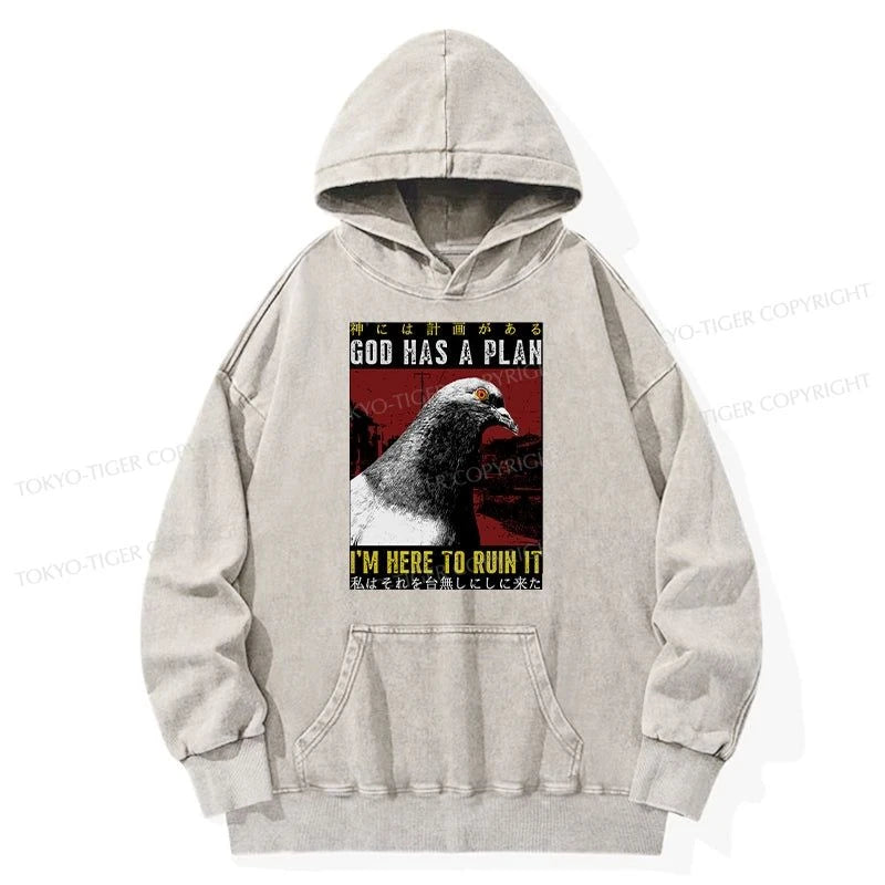 Tokyo-Tiger Pigeons That Want To Break The Plan Washed Hoodie