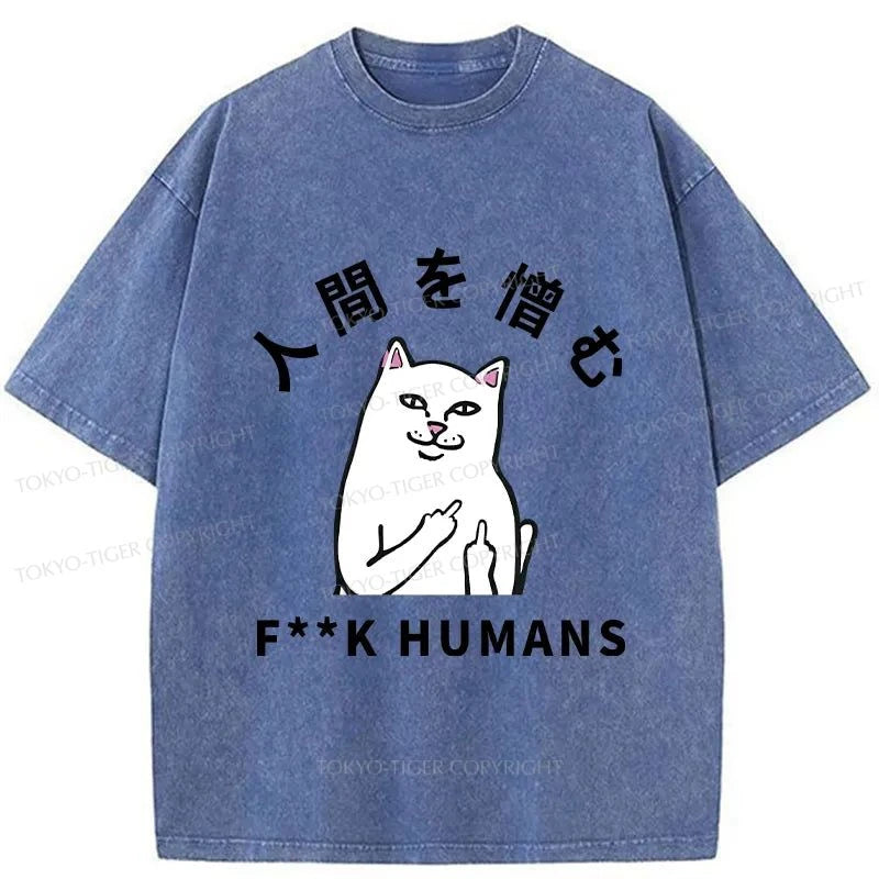 Tokyo-Tiger Cats That Hate People Washed T-Shirt