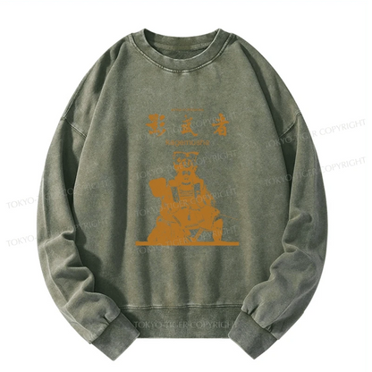 Tokyo-Tiger Japanese Shadow Samurai Washed Sweatshirt