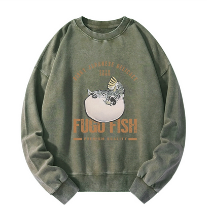 Tokyo-Tiger Fugu Fish Japanese Washed Sweatshirt