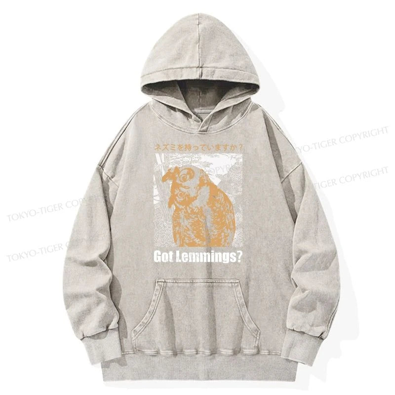 Tokyo-Tiger Do You Have Lemmings Japanese Washed Hoodie