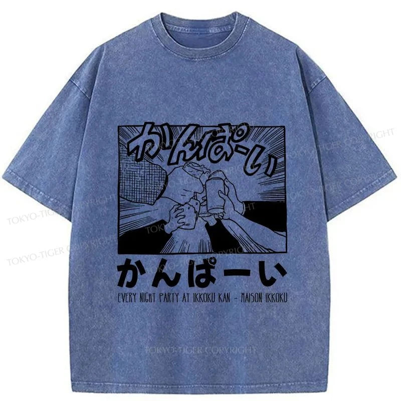 Tokyo-Tiger Let's Drink Japanese Washed T-Shirt