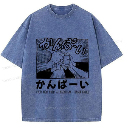 Tokyo-Tiger Let's Drink Japanese Washed T-Shirt