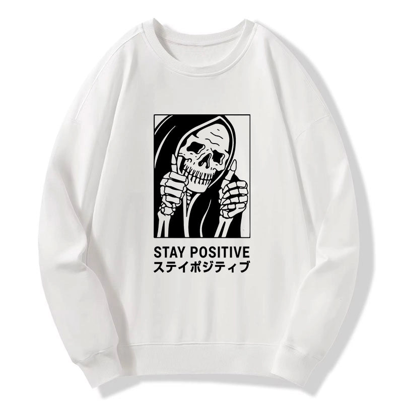 Tokyo-Tiger Stay Positive Skeleton Sweatshirt