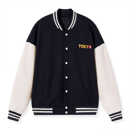 Tokyo-Tiger Logo Embroidery Varsity Jacket