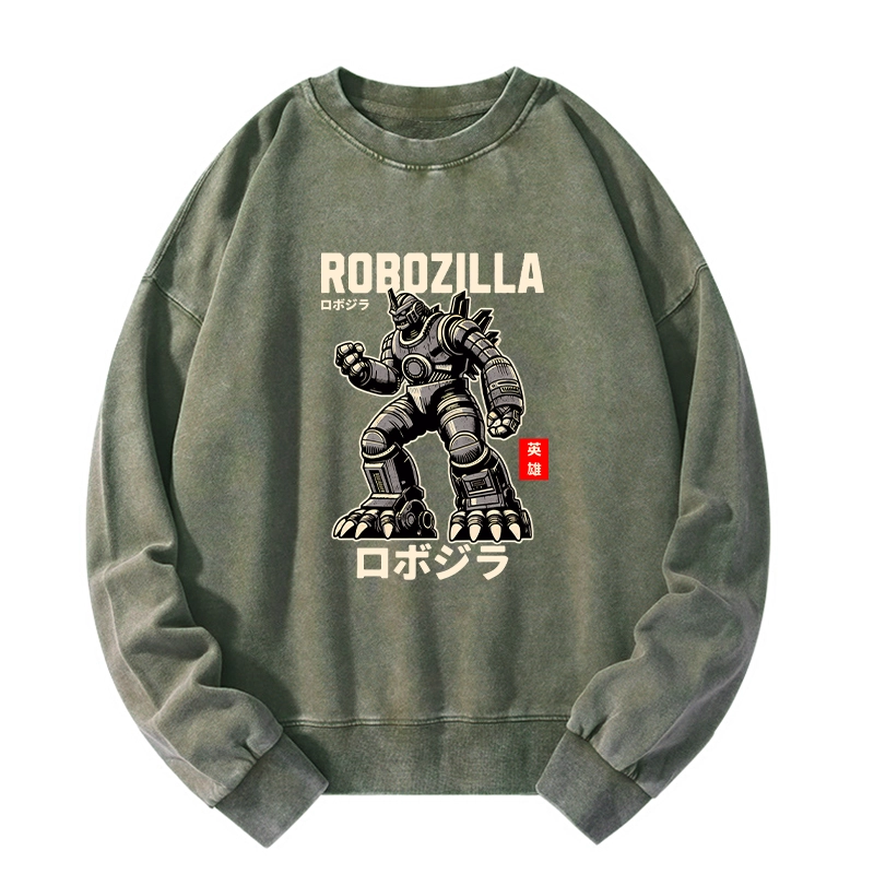 Tokyo-Tiger RoboZilla Manga Japanese Washed Sweatshirt