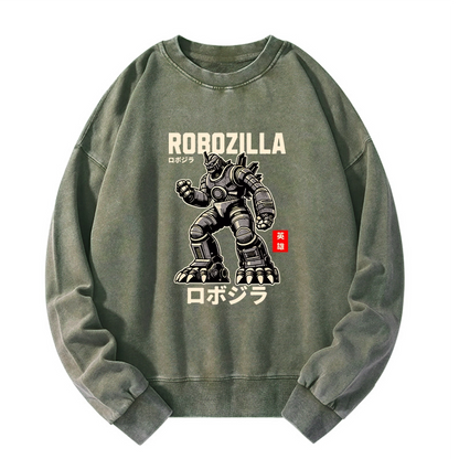 Tokyo-Tiger RoboZilla Manga Japanese Washed Sweatshirt