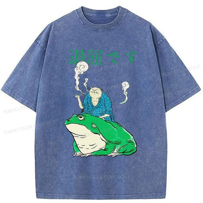 Tokyo-Tiger Boring People With Frogs Washed T-Shirt