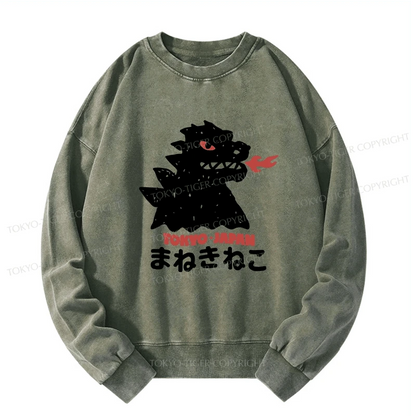 Tokyo-Tiger Japanese Fortune Cat Washed Sweatshirt