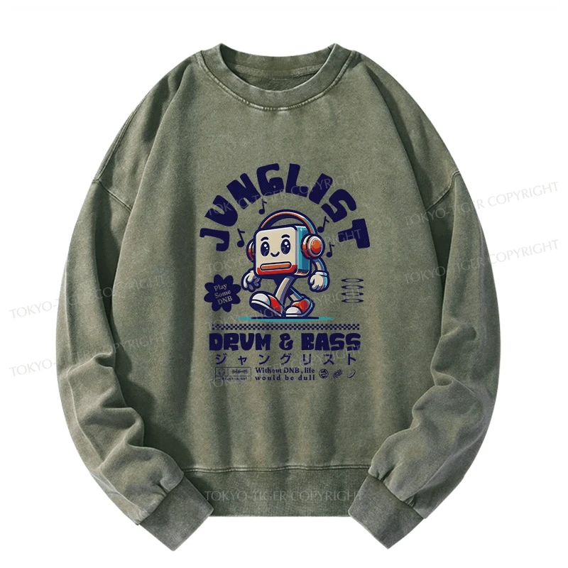 Tokyo-Tiger Junglist DNB Japan Washed Sweatshirt