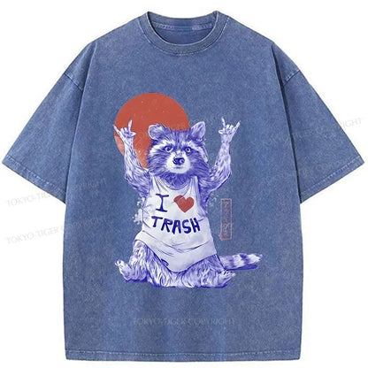 Tokyo-Tiger I love Trash Washed T-Shirt