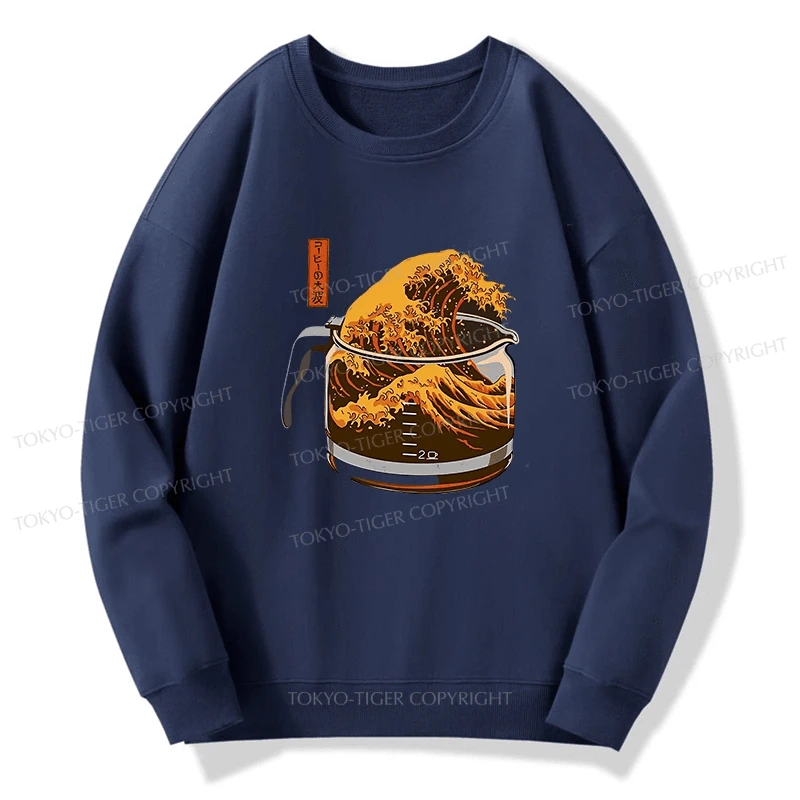 Tokyo-Tiger The Great Wave Of Coffee Japanese Sweatshirt