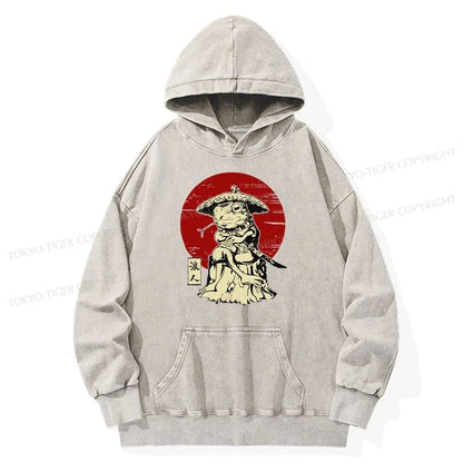 Tokyo-Tiger Rounin Japanese Frog Samurai Washed Hoodie