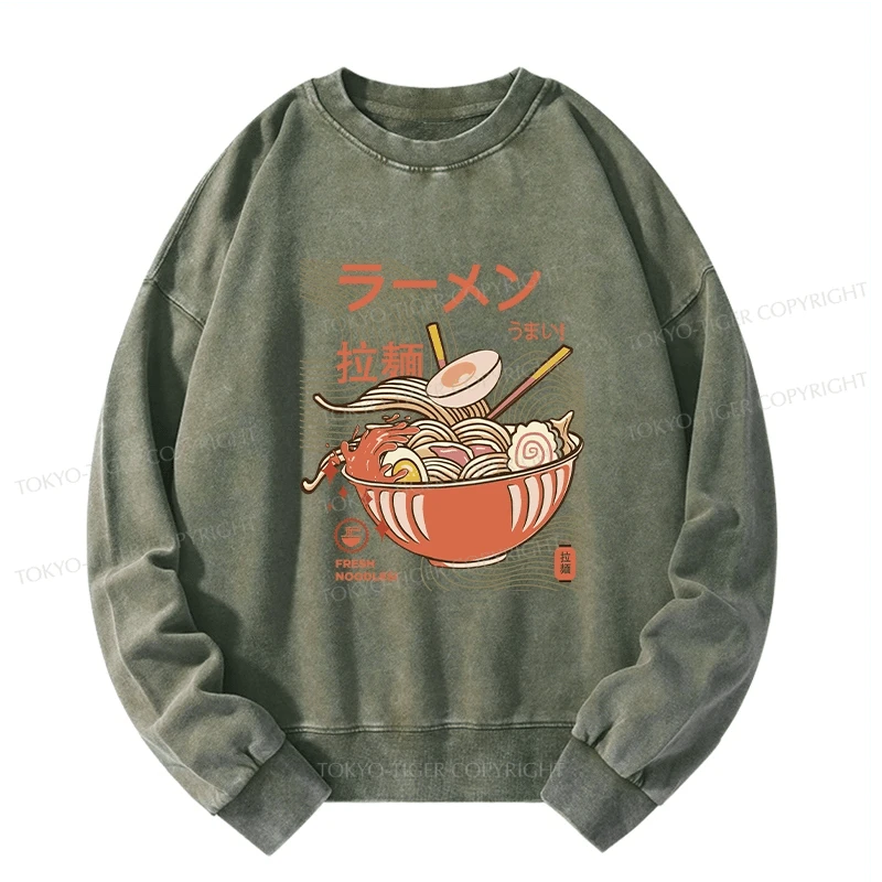 Tokyo-Tiger Fresh Ramen Noodles Washed Sweatshirt