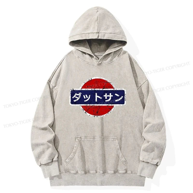 Tokyo-Tiger Datsun Vintage Japanese Car Washed Hoodie