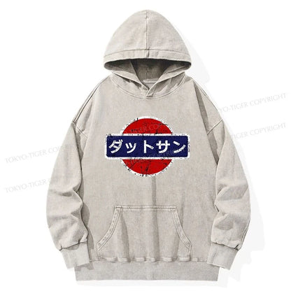 Tokyo-Tiger Datsun Vintage Japanese Car Washed Hoodie