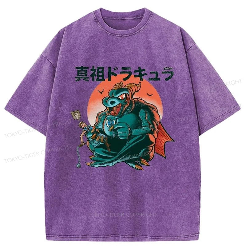 Tokyo-Tiger Dracula Monster Form Washed T-Shirt