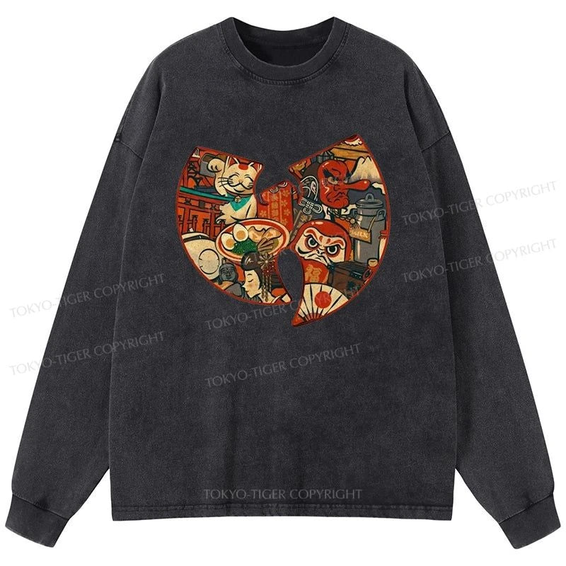 Tokyo-Tiger Wutang Clan Japanese Washed Long Sleeve T-Shirt