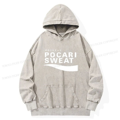 Tokyo-Tiger Japanese Pocari Sweat Logo Washed Hoodie