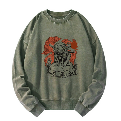 Tokyo-Tiger Ninja Frog Japanese Washed Sweatshirt