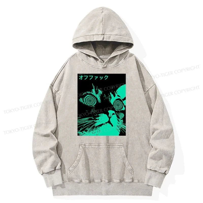 Tokyo-Tiger Cool Cat Japanese Washed Hoodie