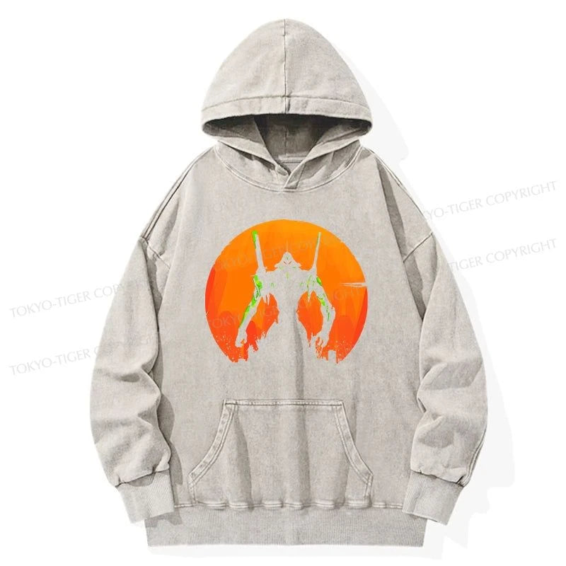 Tokyo-Tiger Robot Warrior Vintage Washed Hoodie