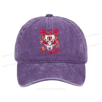 Tokyo-Tiger Japanese Kitsune Mask Washed Cap