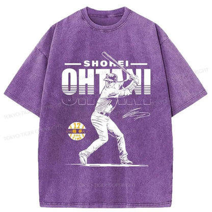 Tokyo-Tiger Retro Shohei Ohtani Japan Washed T-Shirt