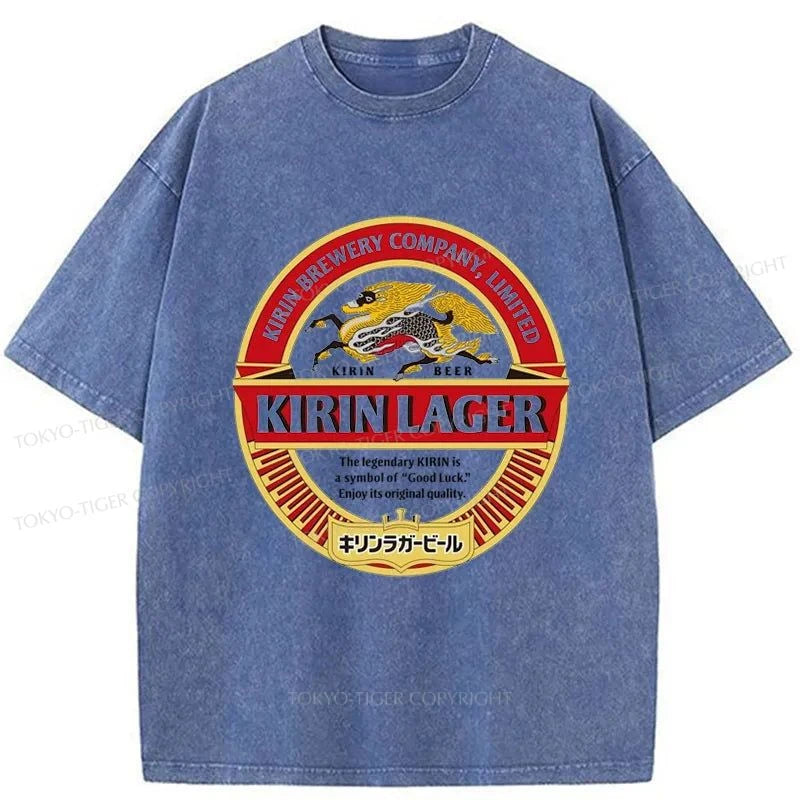 Tokyo-Tiger Kirin Ichiban Beer Logo Japan Washed T-Shirt