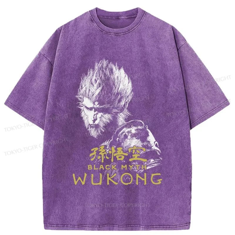 Tokyo-Tiger Retro Wukong Washed T-Shirt