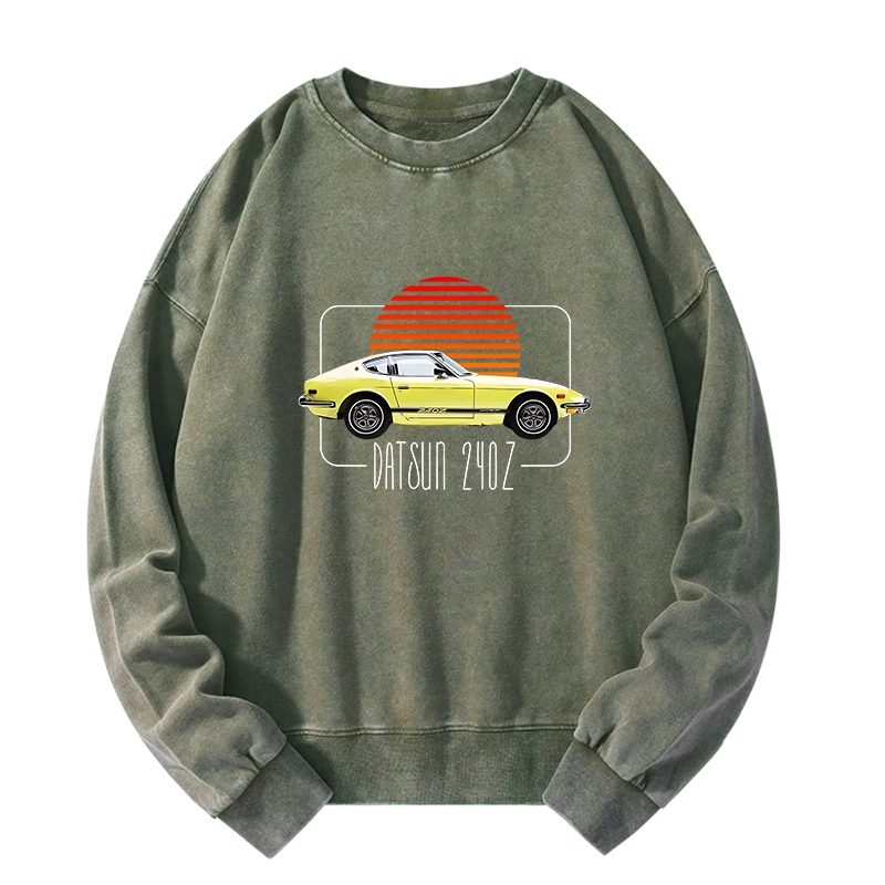 Tokyo-Tiger Datsun 240Z Retro Classic Car Washed Sweatshirt